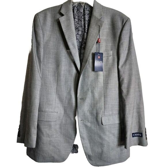 NWT CHAPS Men's Sport Jacket Size 42L Light Grey - Picture 1 of 7